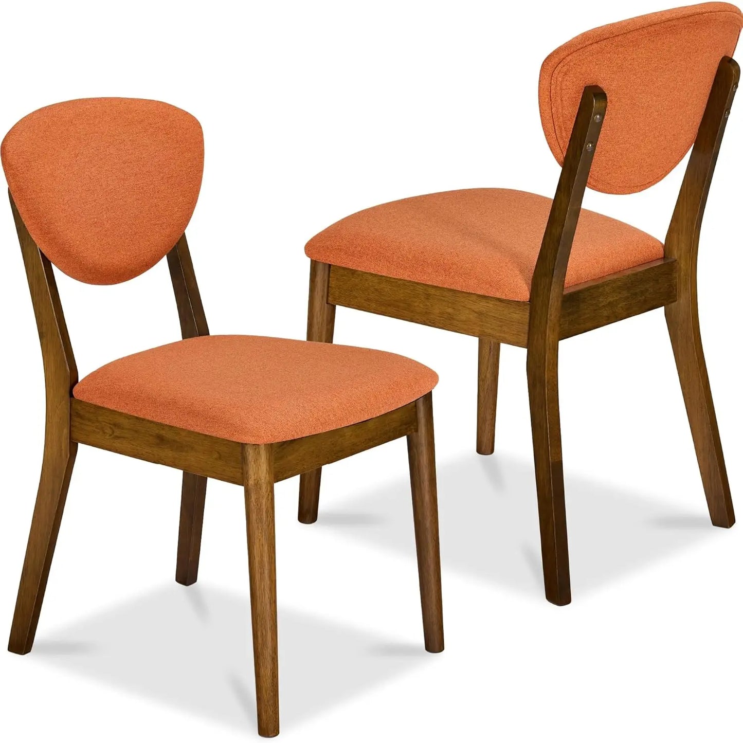 Set of 2 Modern Upholstered Wood Dining Chairs