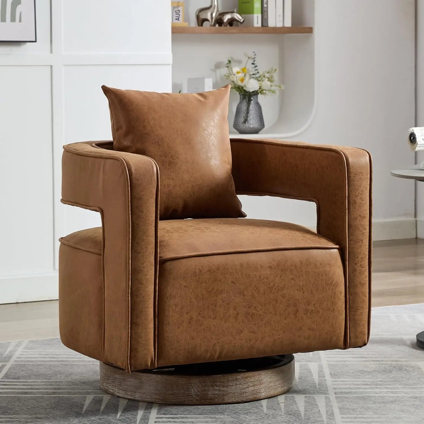 Open Back Barrel Swivel Chair