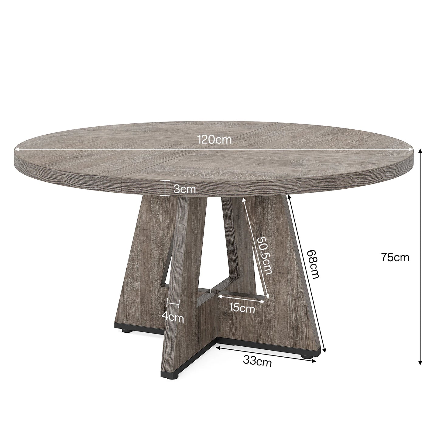 47 inch Round Dining Table for 4