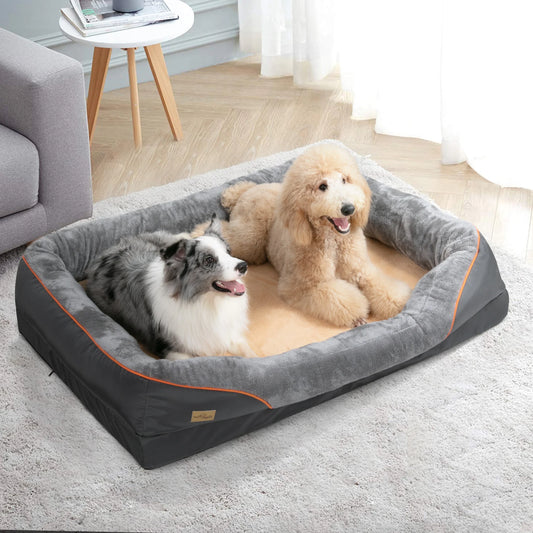 Large Soft and Comfortable Waterproof Dog Bed with Washable Cover