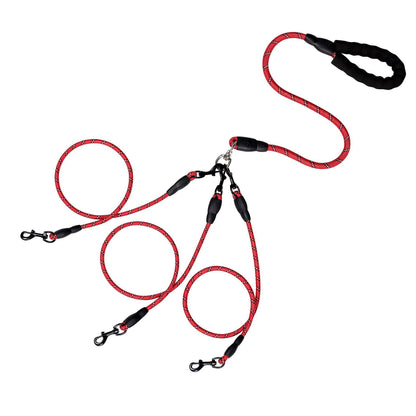 Detachable 3-in-1 Triple Dog Leash with Padded Handle
