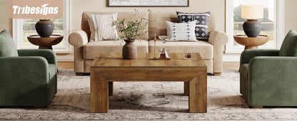 39.4-Inch Square Coffee Table for Living Room