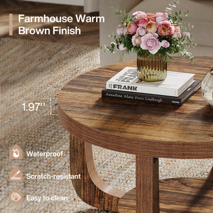 Modern Round 2-Tier Coffee Table
