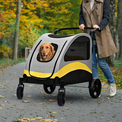 Foldable Large Dog Stroller with 4 Wheels