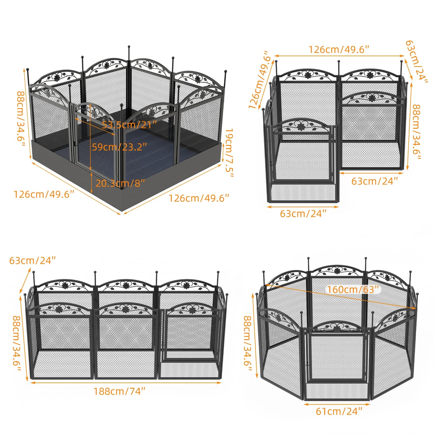 Heavy Duty Play Pen, Secured Whelping Pen with removable waterproof flooring
