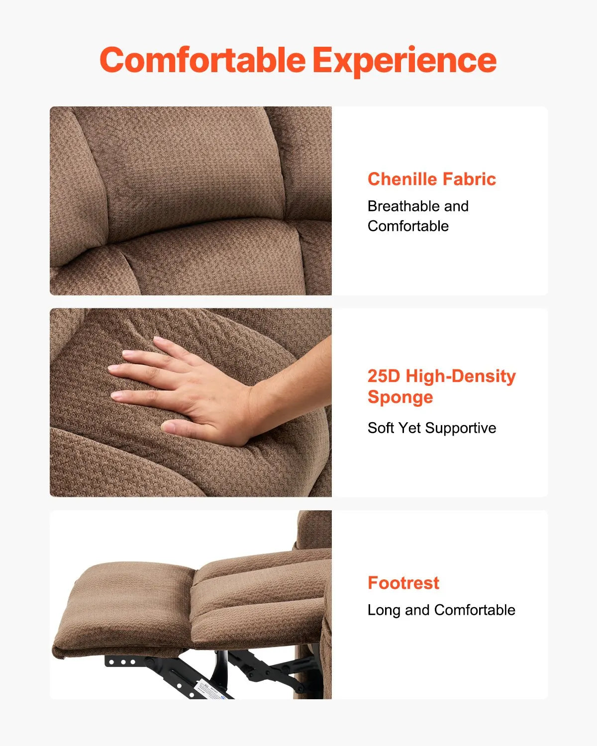 Power Lift Recliner Chair With Heat And Massage, 2 Cup Holders, USB Ports