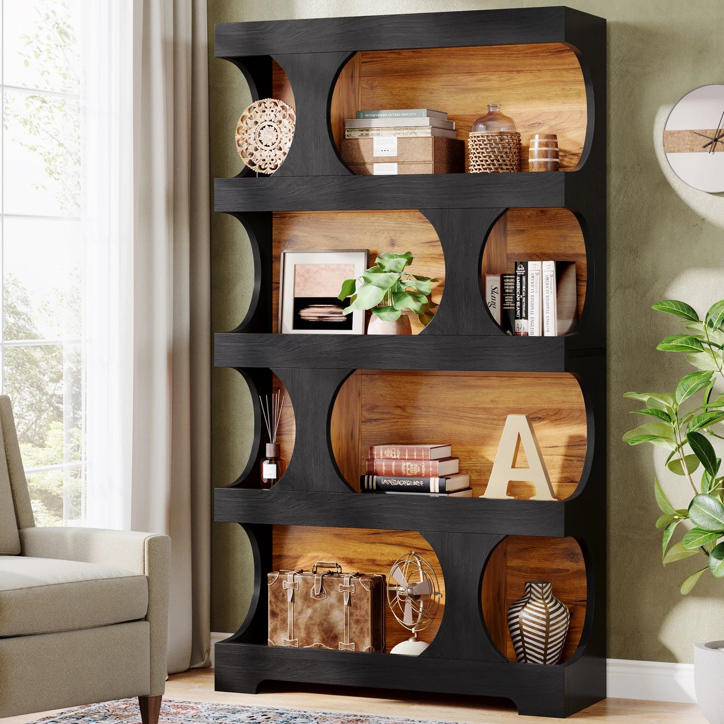 71" Tall  4-Tier Bookcase