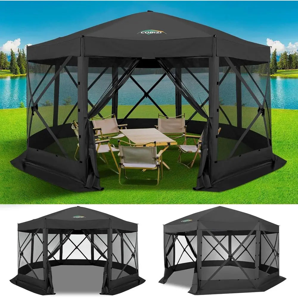 Extra Large Outdoor Gazebo with removable sides for outdoor festivities