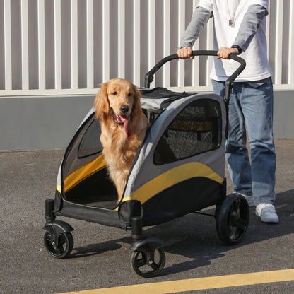 Foldable Large Dog Stroller with 4 Wheels