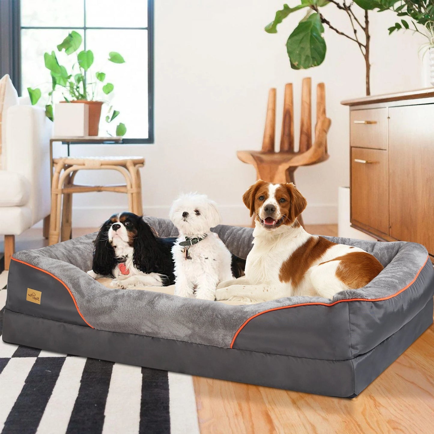 Large Soft and Comfortable Waterproof Dog Bed with Washable Cover