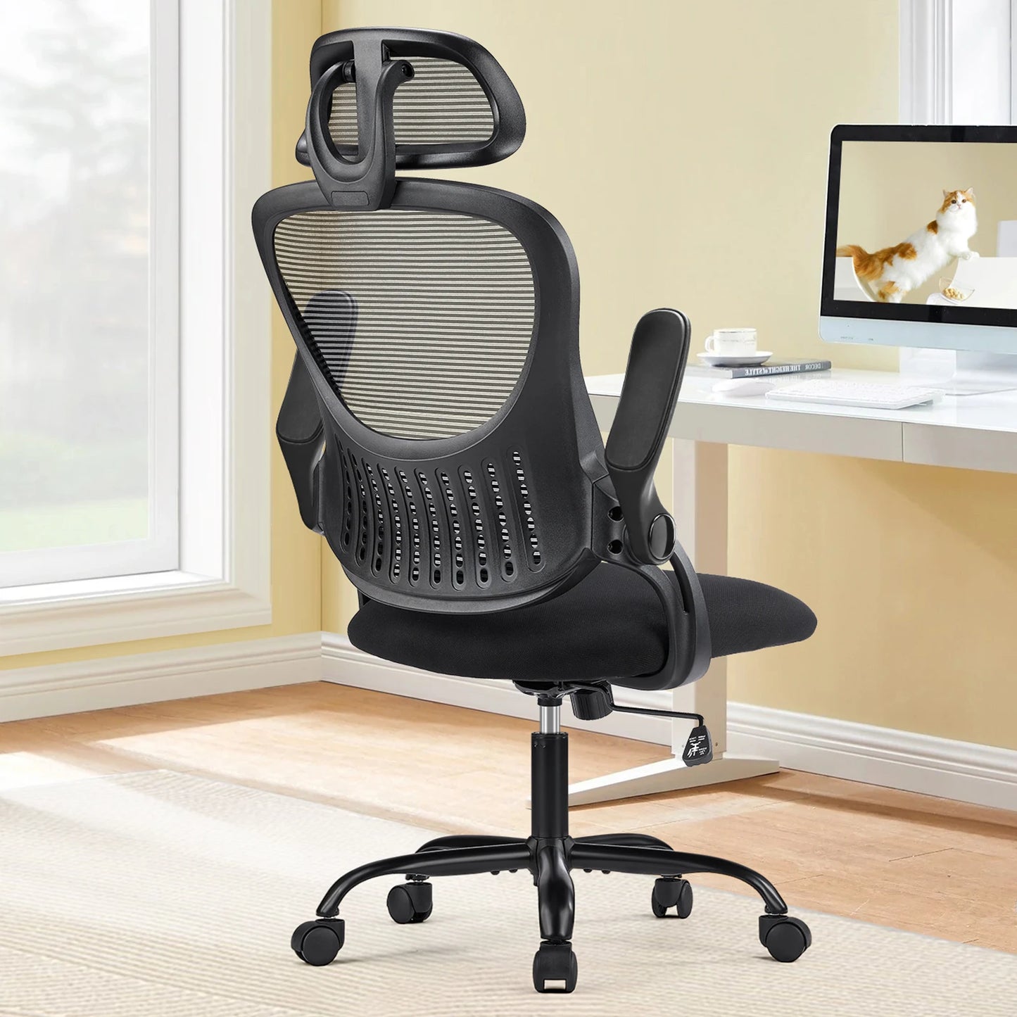 Mesh Ergonomic Office Computer Desk Chair with Adjustable Headrest