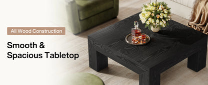 39.4-Inch Square Coffee Table for Living Room