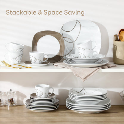 30-Piece Porcelain Ceramic Dinnerware Set