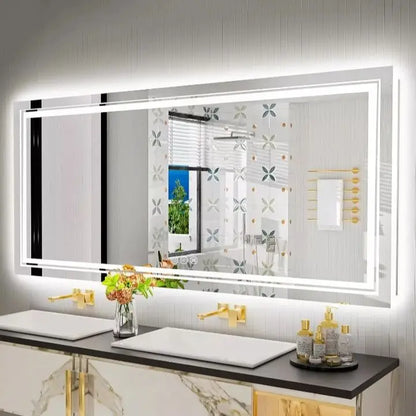 Wall Mounted Touch Anti-fog Large Illuminated LED Bathroom Mirror