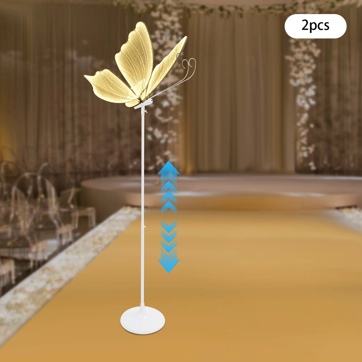 2PCS 48W Romantic LED Butterfly Floor Lamps