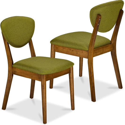 Set of 2 Modern Upholstered Wood Dining Chairs