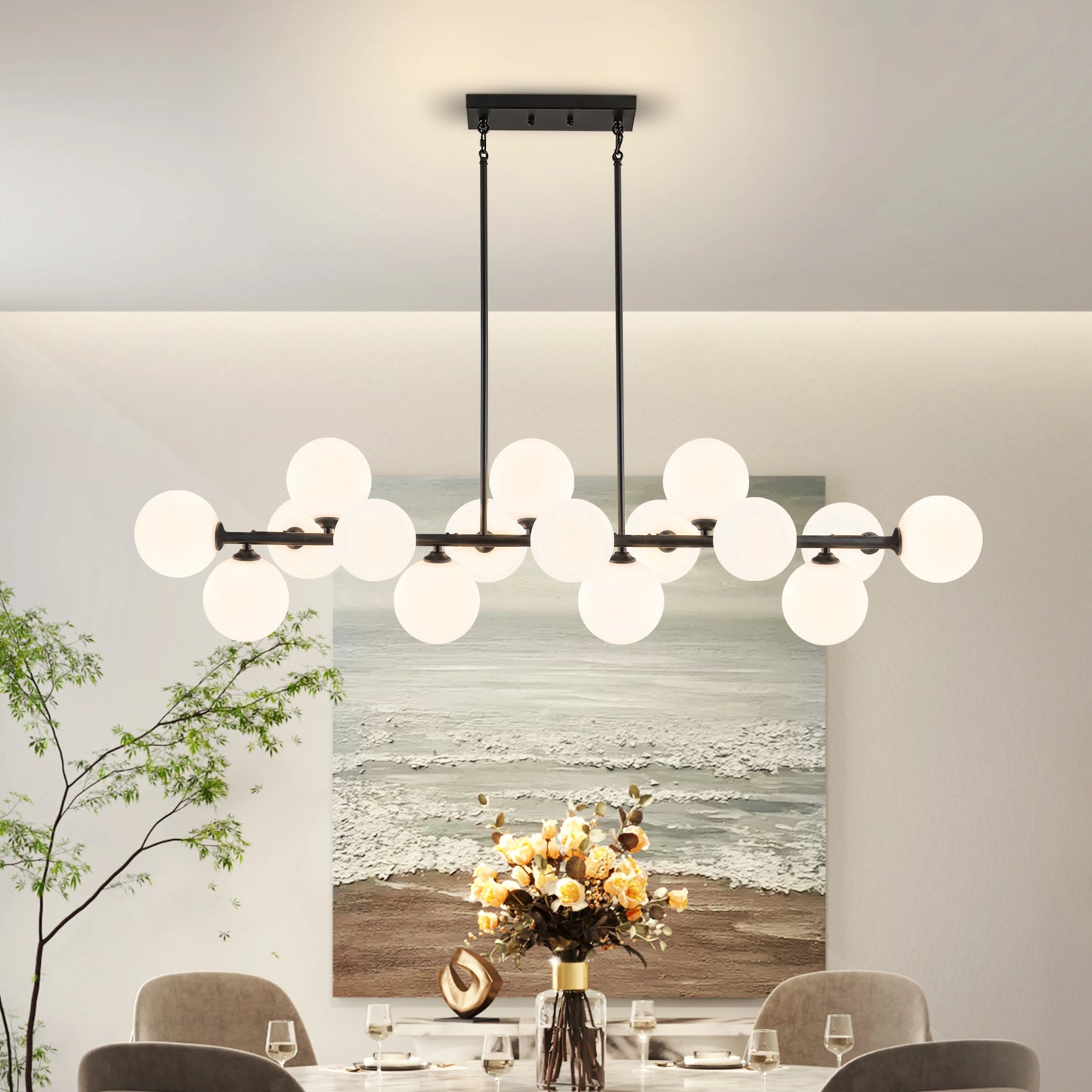 54-inch Modern Chandelier for kitchen island or dining room
