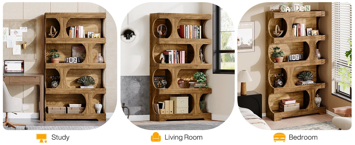 71" Tall  4-Tier Bookcase