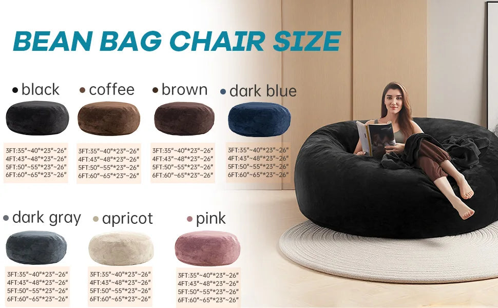 Beanbag Chair with padded Bean Bag inside with memory foam ideal for Bedrooms and Dorms