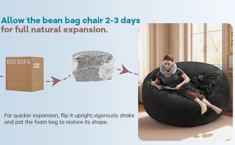 Beanbag Chair with padded Bean Bag inside with memory foam ideal for Bedrooms and Dorms