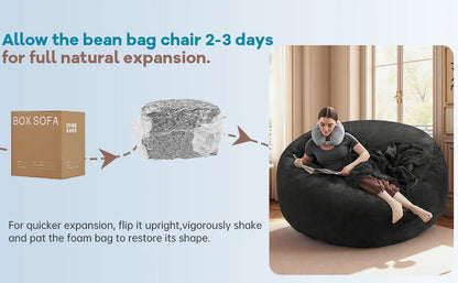 Beanbag Chair with padded Bean Bag inside with memory foam ideal for Bedrooms and Dorms