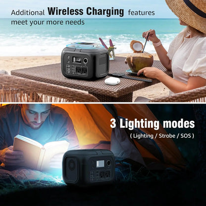 300W 260Wh Portable Power Station with 40W Solar Panel