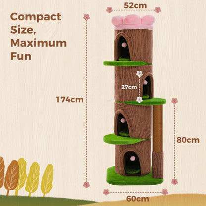 Luxurious Large Cat Tree with 2 or 4 Spacious Condos and a detachable toy for your cat or cats enjoyment!