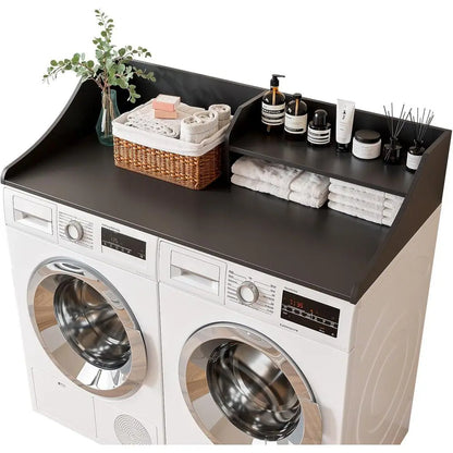 54" 2-Tier Wood Laundry Countertop for Washing Machine and Dryer