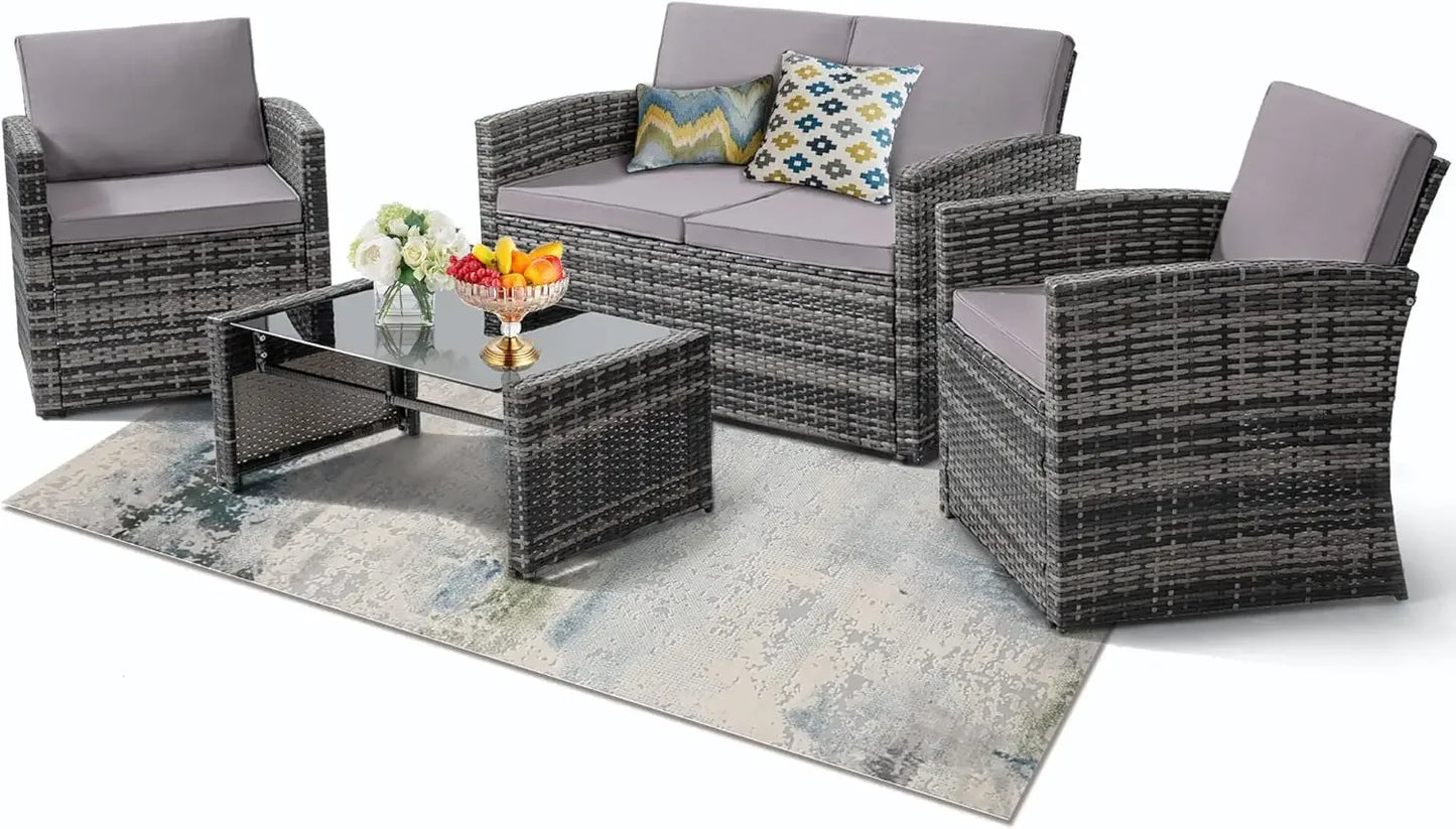 4 Piece Rattan Patio Set for your outdoor space