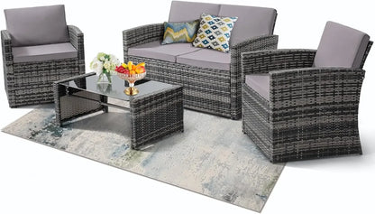 4 Piece Rattan Patio Set for your outdoor space