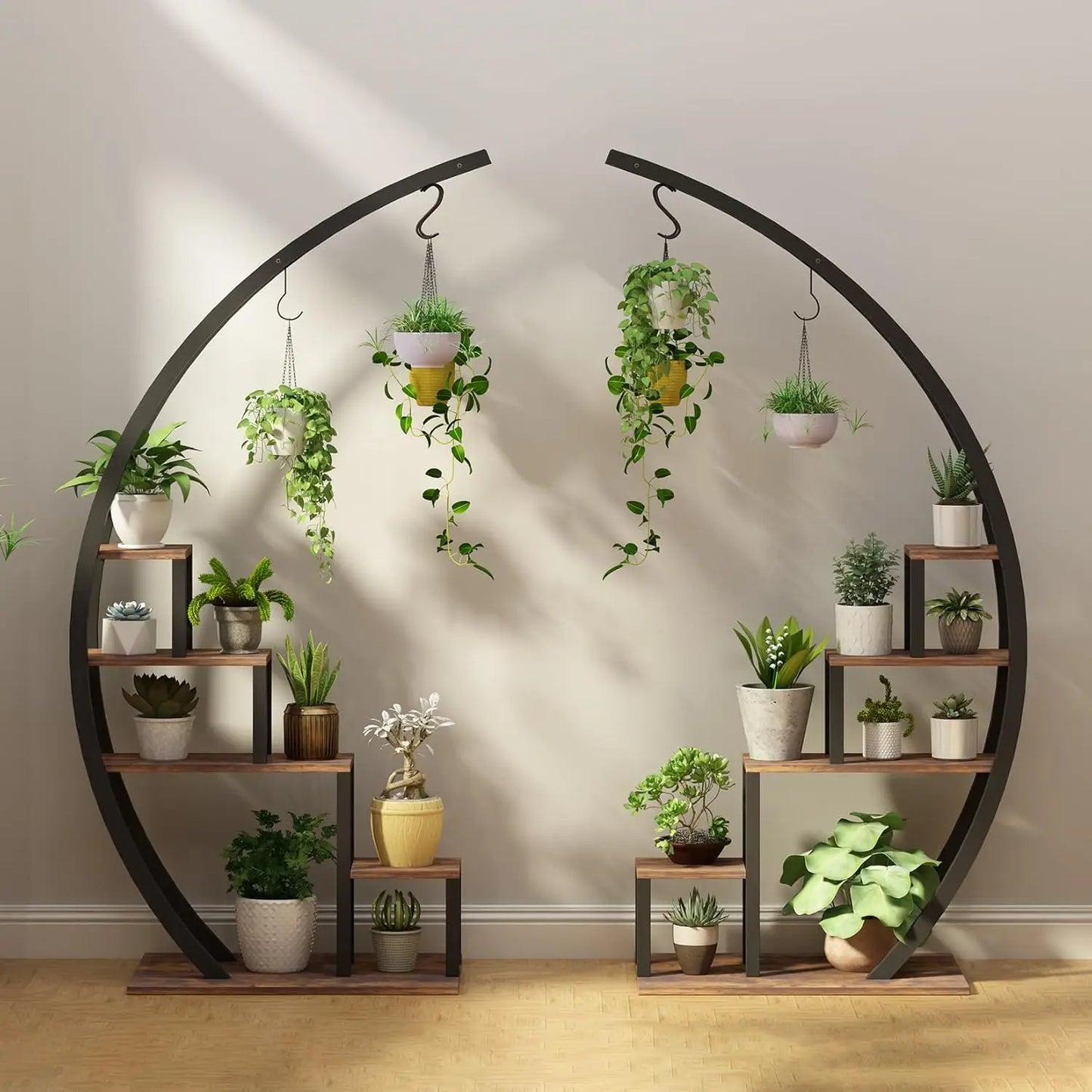 2 Half Moon 5-Tier Metal Plant Stands for your Indoor space