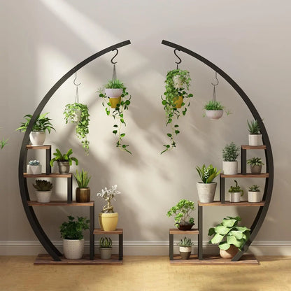 2 Half Moon 5-Tier Metal Plant Stands for your Indoor space