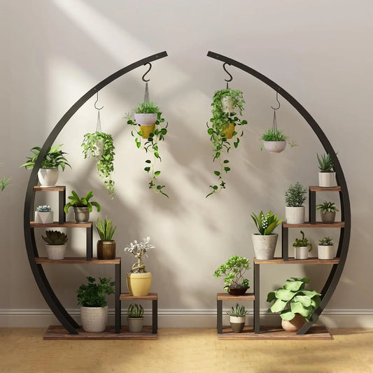 2 Half Moon 5-Tier Metal Plant Stands for your Indoor space