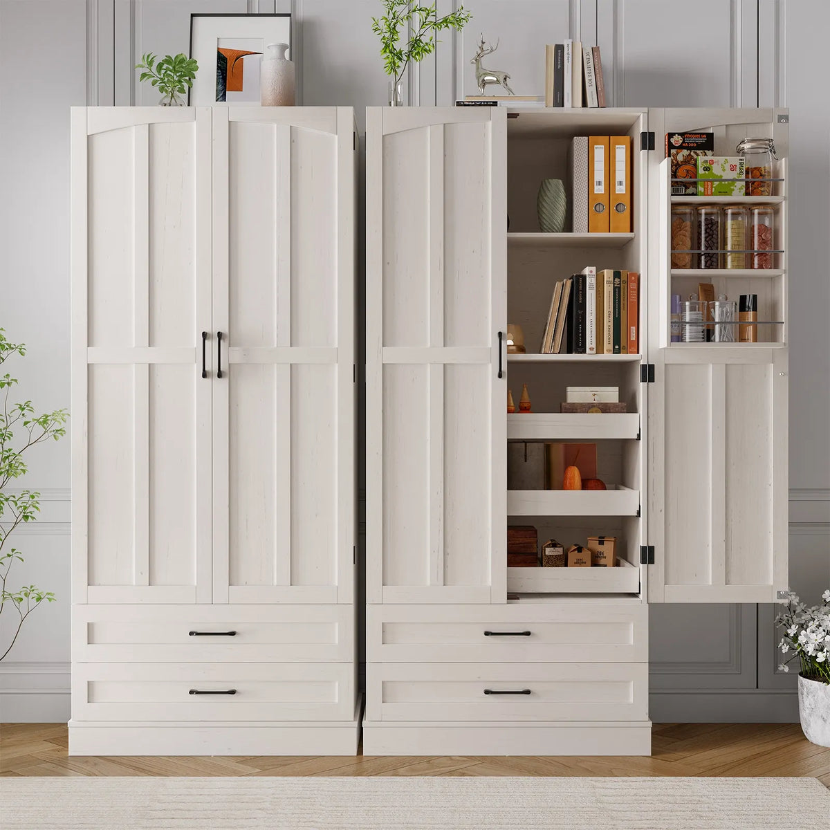 71" Tall Farmhouse Freestanding Pantry for your Kitchen