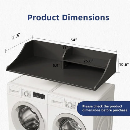 54" 2-Tier Wood Laundry Countertop for Washing Machine and Dryer
