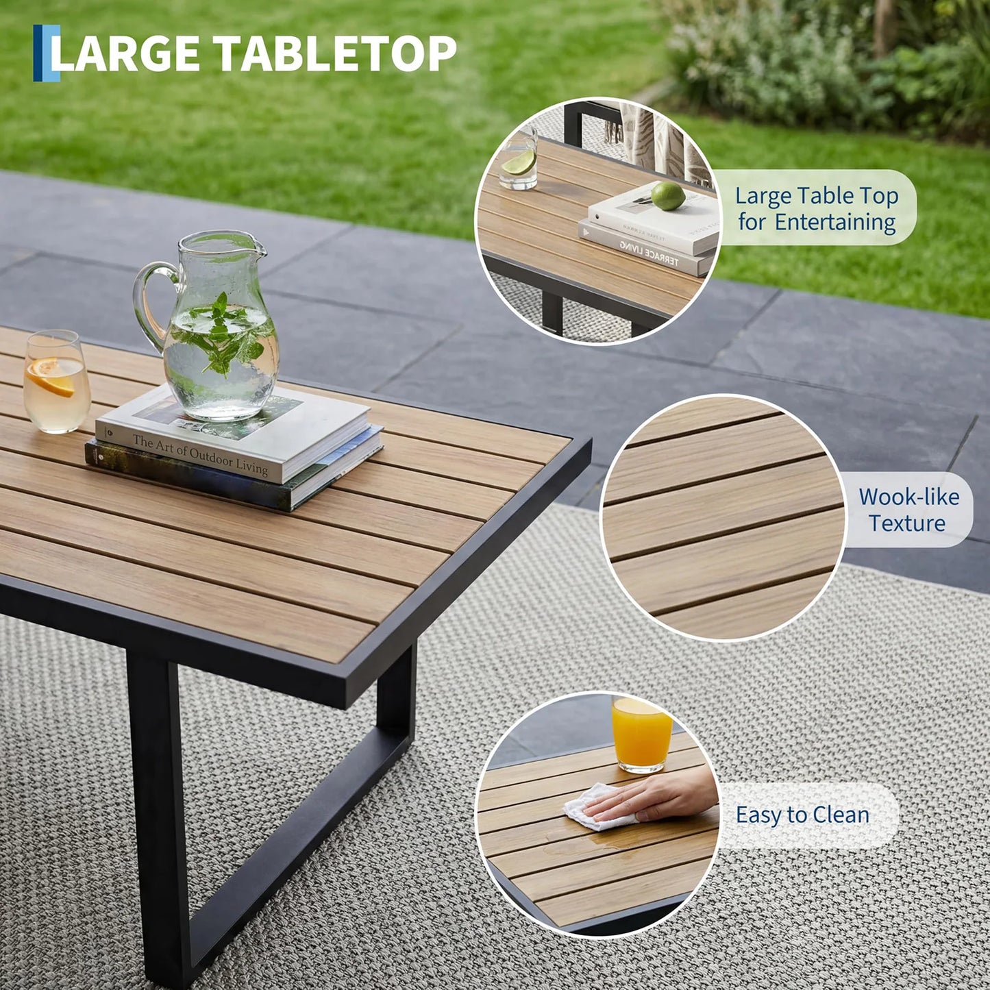 Outdoor Patio 4 Piece Set with Coffee Table