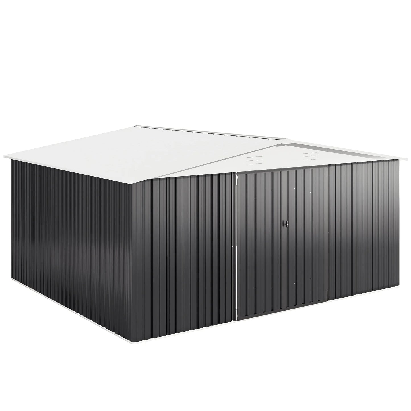 Heavy Duty 12x14FT Lockable Galvanized Steel Storage Shed