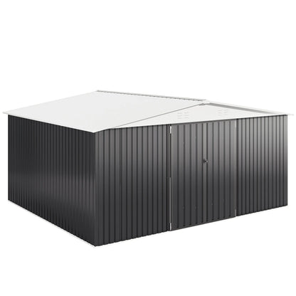 Heavy Duty 12x14FT Lockable Galvanized Steel Storage Shed