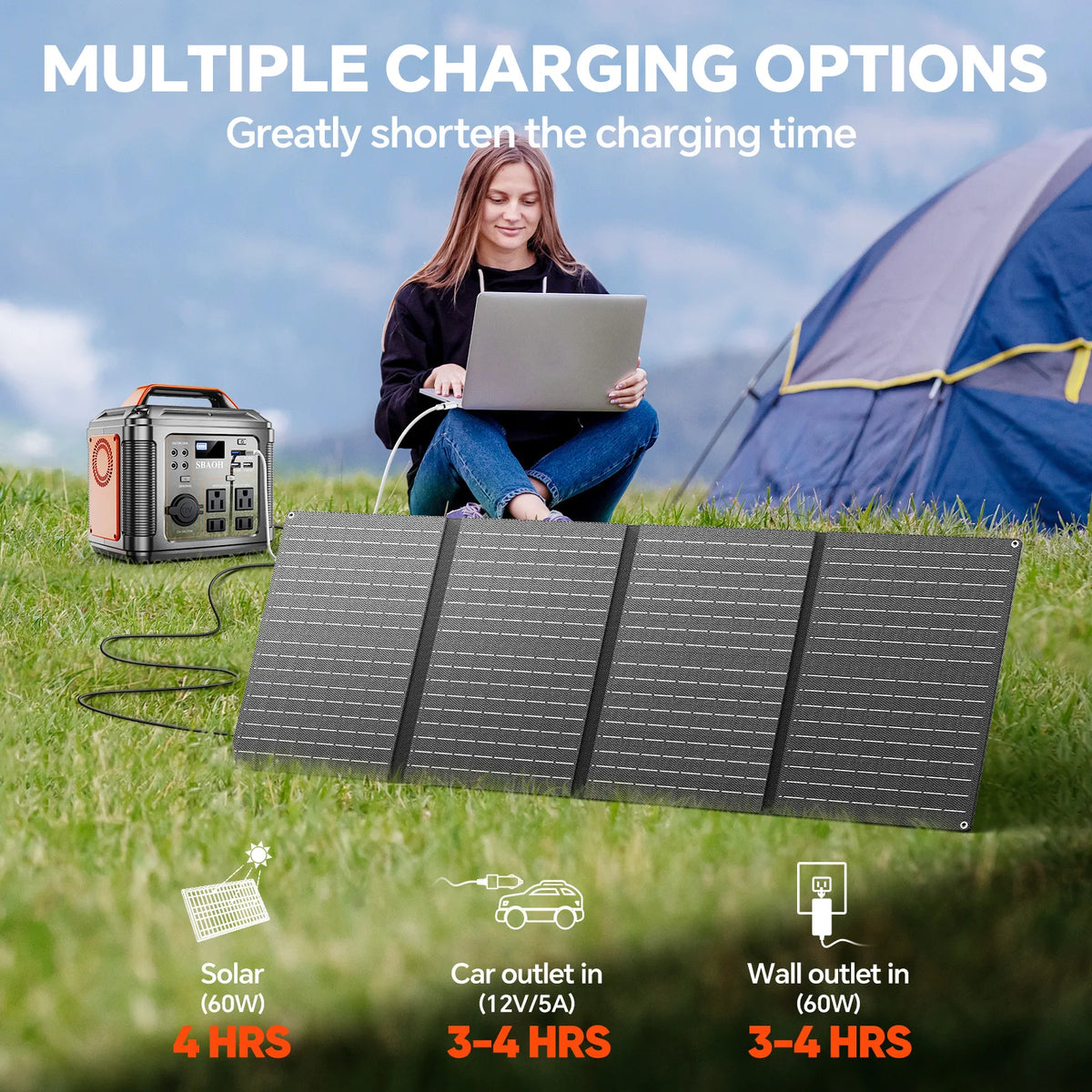 300W Portable Power Station with Solar Panel
