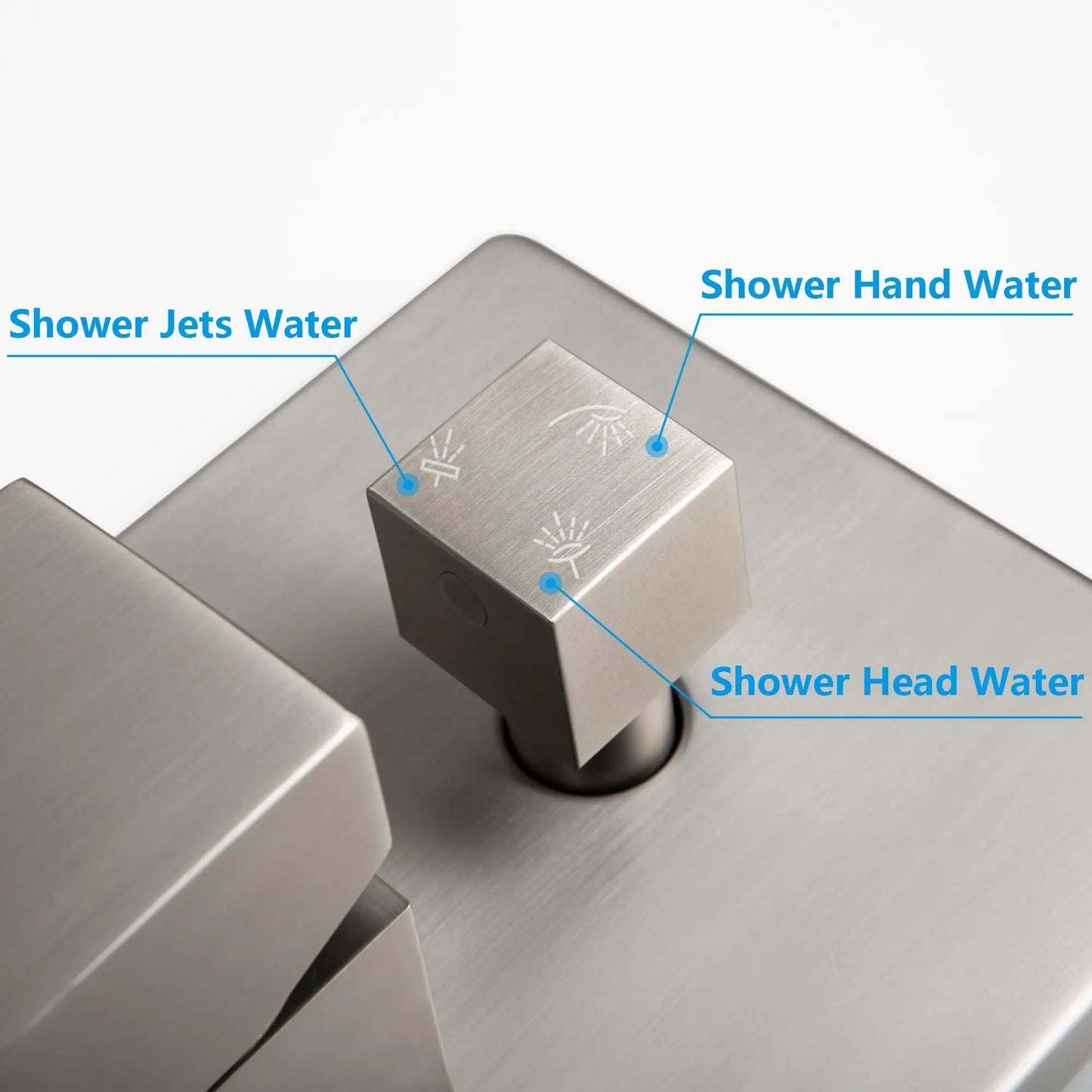 12 Inch LED Rain Shower with 6 Full adjustable Body Jets and a separate Handheld Sprayer