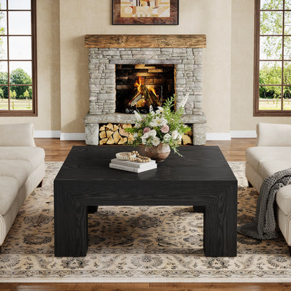 39.4-Inch Square Coffee Table for Living Room