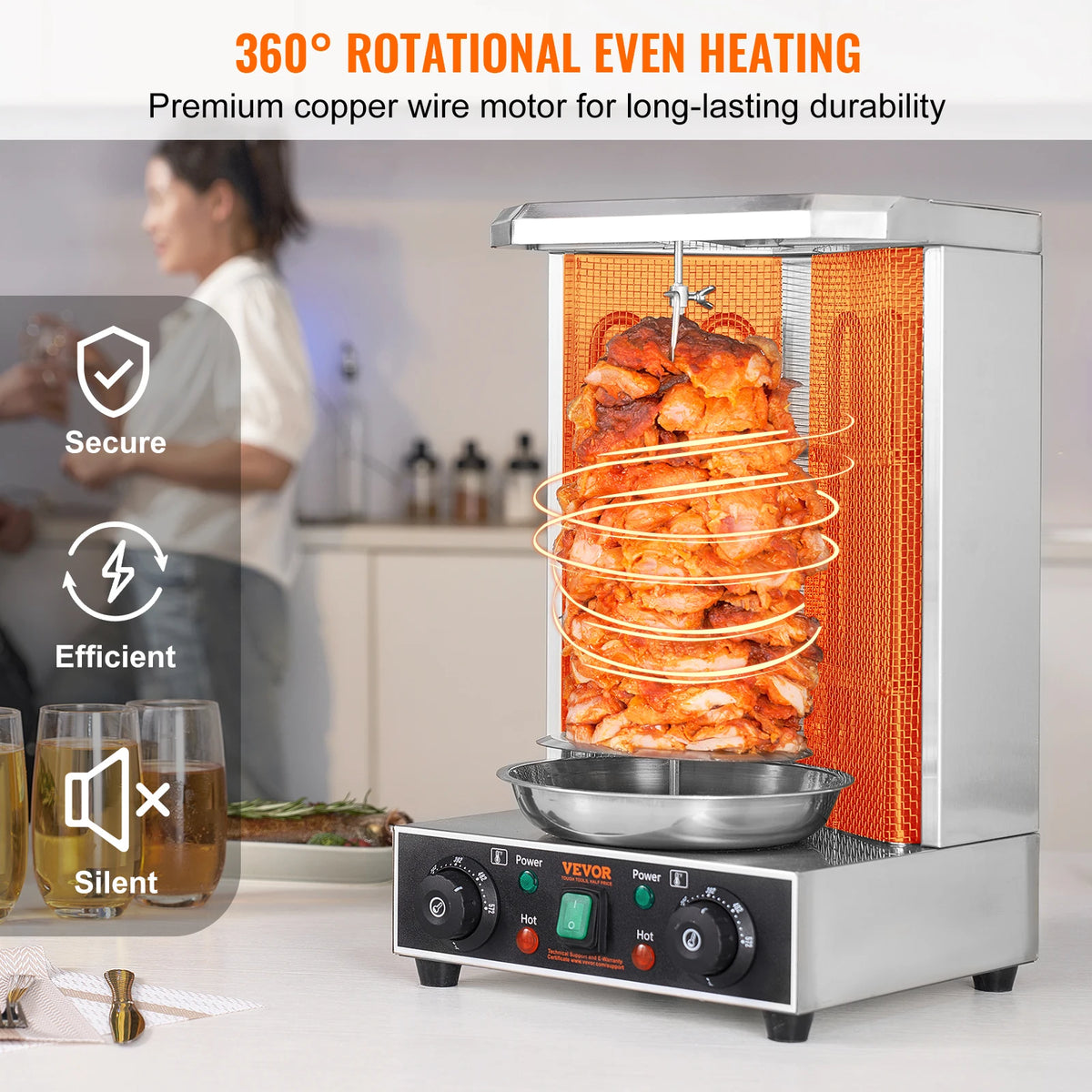 Electric Vertical Gyro Rotisserie Machine