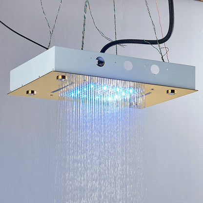 Built-in Ceiling Luxury LED Light Waterfall Rain Shower Head