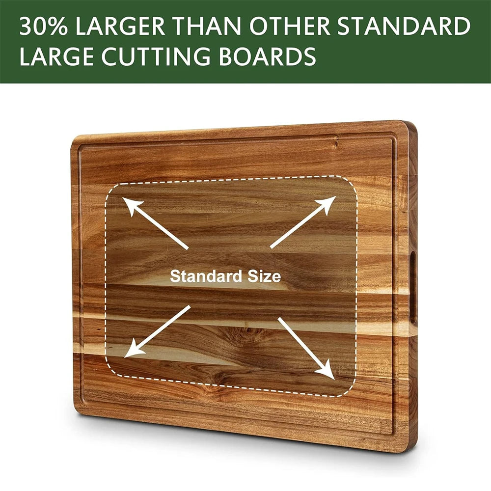 Extra Large Butcher Block Wood Cutting and Charcuterie Board