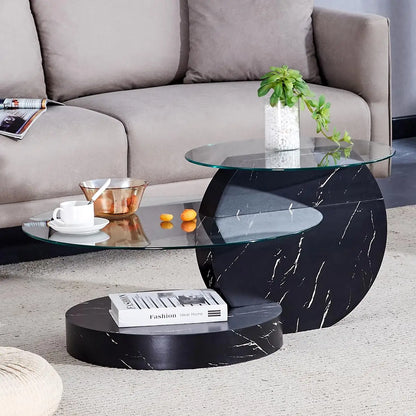 35" 3-Tier Design Tempered Glass Coffee Table for your Living Room