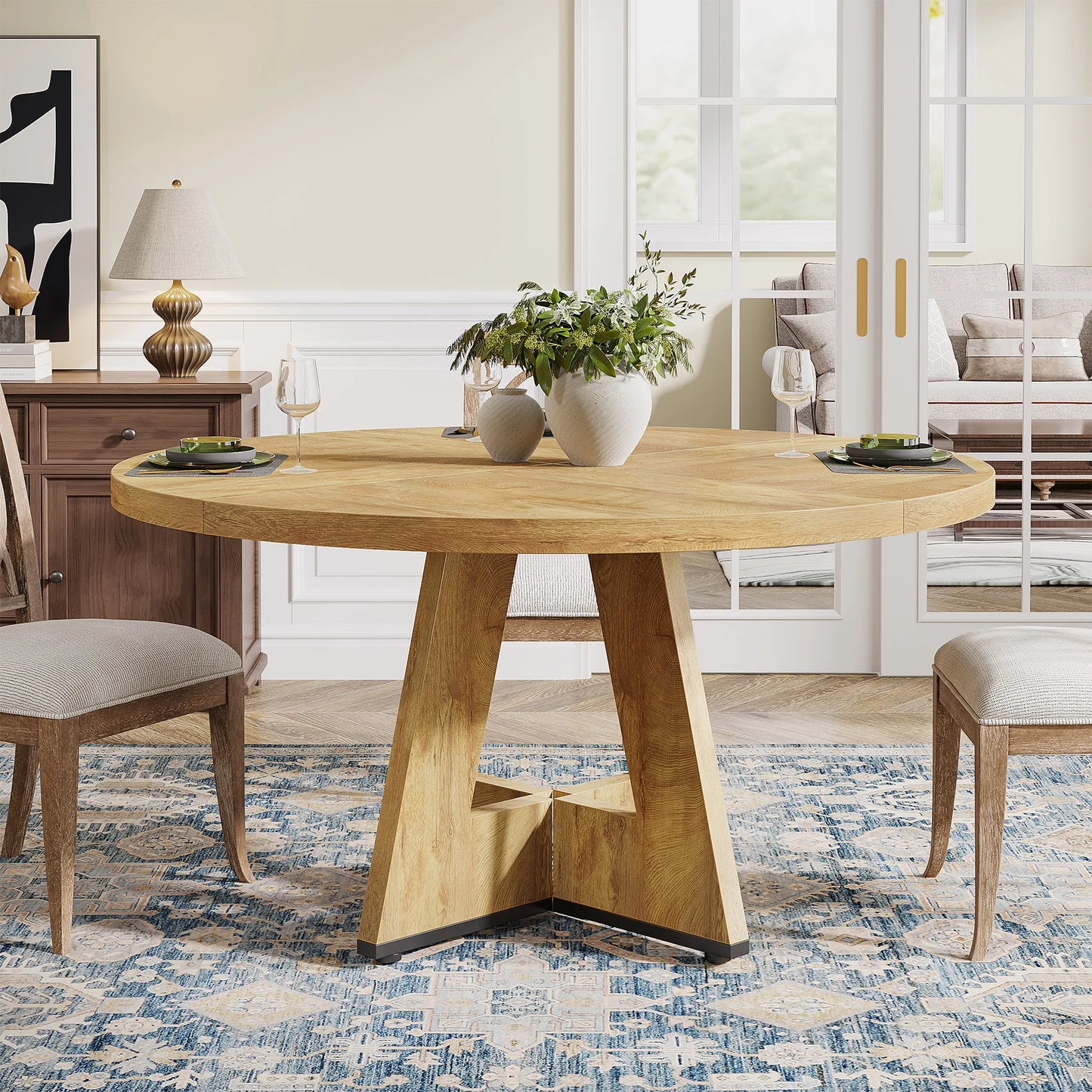 47 inch Round Dining Table for 4