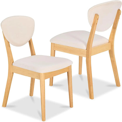 Set of 2 Modern Upholstered Wood Dining Chairs