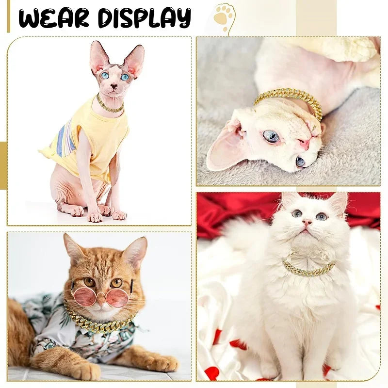 Luxury Gold Iced Chain Collar for your Pet