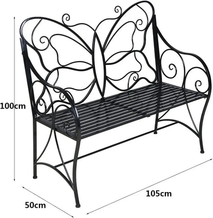 Rust-resistant Butterfly Bench with Arm rests for the backyard, balcony, or porch