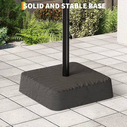 15Ft Outdoor Patio Umbrella with Solar LED Lights, Crank Handle, and Base